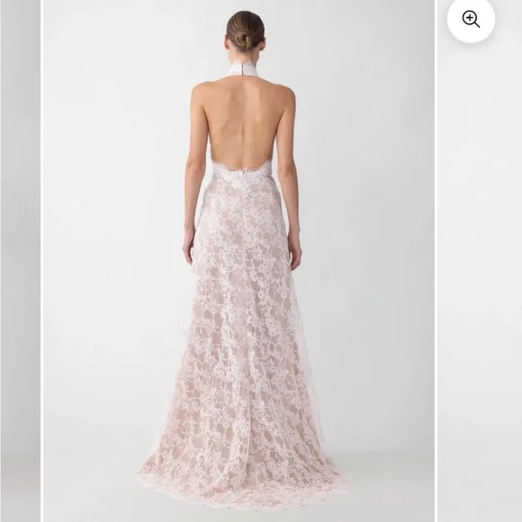 Sau Lee Reese White Lace Halter Dress - Picture 2 of 8